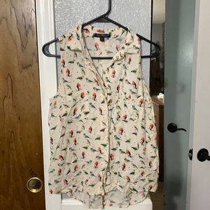 Bird Print Blouse